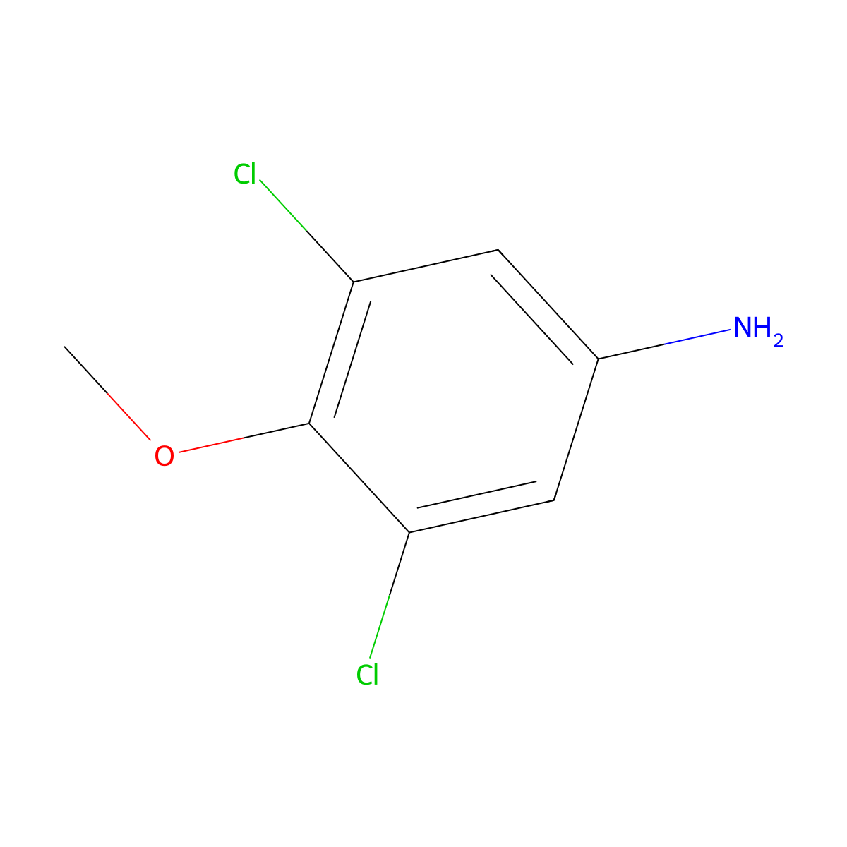 3,5-Dichloro-4-methoxyaniline molecular structure, CAS 32407-11-7
