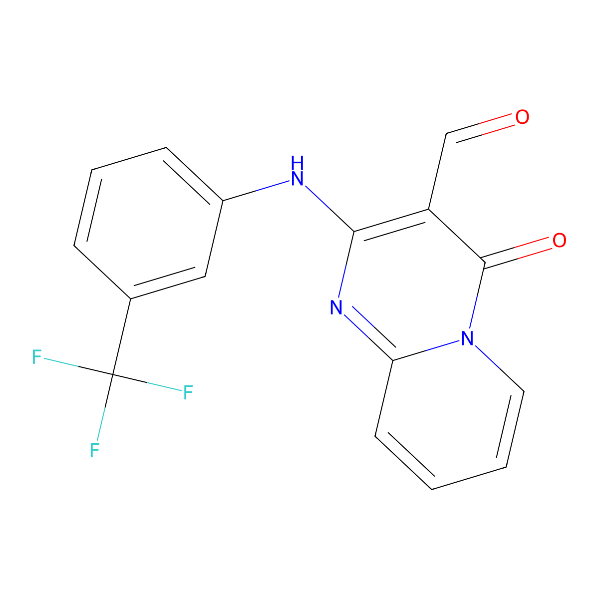4-oxo-2-[3-(trifluoromethyl)anilino]-4H-pyrido[1,2-a]pyrimidine-3-carbaldehyde molecular structure, CAS 324070-10-2