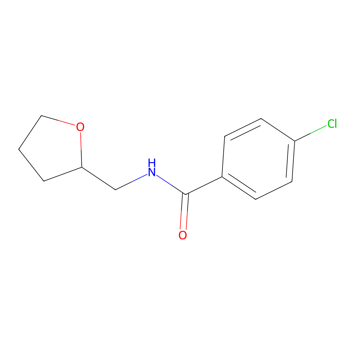 Benzamide, N-tetrahydrofurfuryl-4-chloro- molecular structure, CAS 324070-46-4