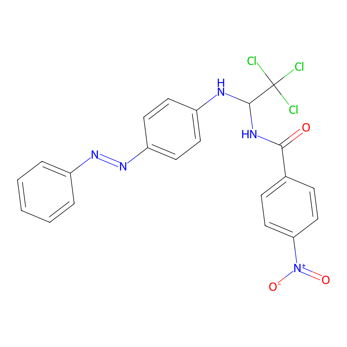 4-nitro-N-(2,2,2-trichloro-1-{4-[(E)-phenyldiazenyl]anilino}ethyl)benzamide molecular structure, CAS 324072-40-4