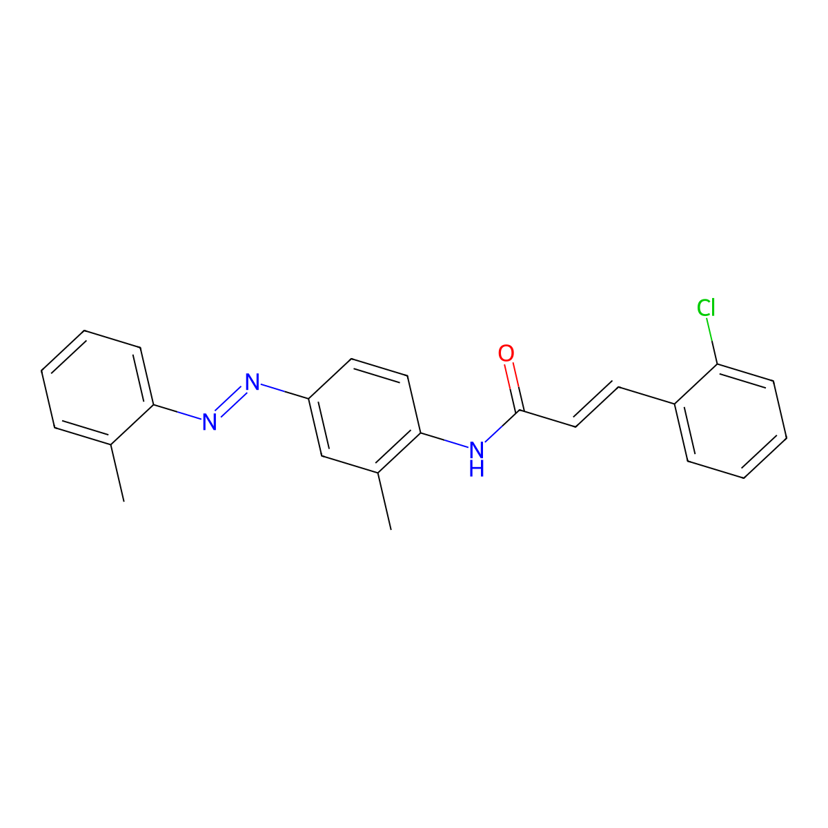 2-Propenamide, 3-(2-chlorophenyl)-N-[2-methyl-4-[2-(2-methylphenyl)diazenyl]phenyl]- molecular structure, CAS 324072-70-0