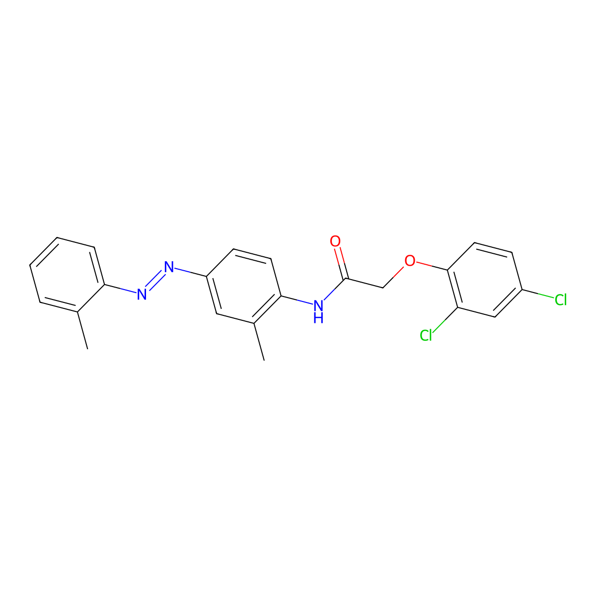 2-(2,4-dichlorophenoxy)-N-{2-methyl-4-[(E)-(2-methylphenyl)diazenyl]phenyl}acetamide molecular structure, CAS 324072-72-2