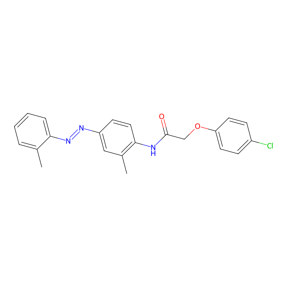 2-(4-chlorophenoxy)-N-{2-methyl-4-[(E)-(2-methylphenyl)diazenyl]phenyl}acetamide molecular structure, CAS 324072-73-3