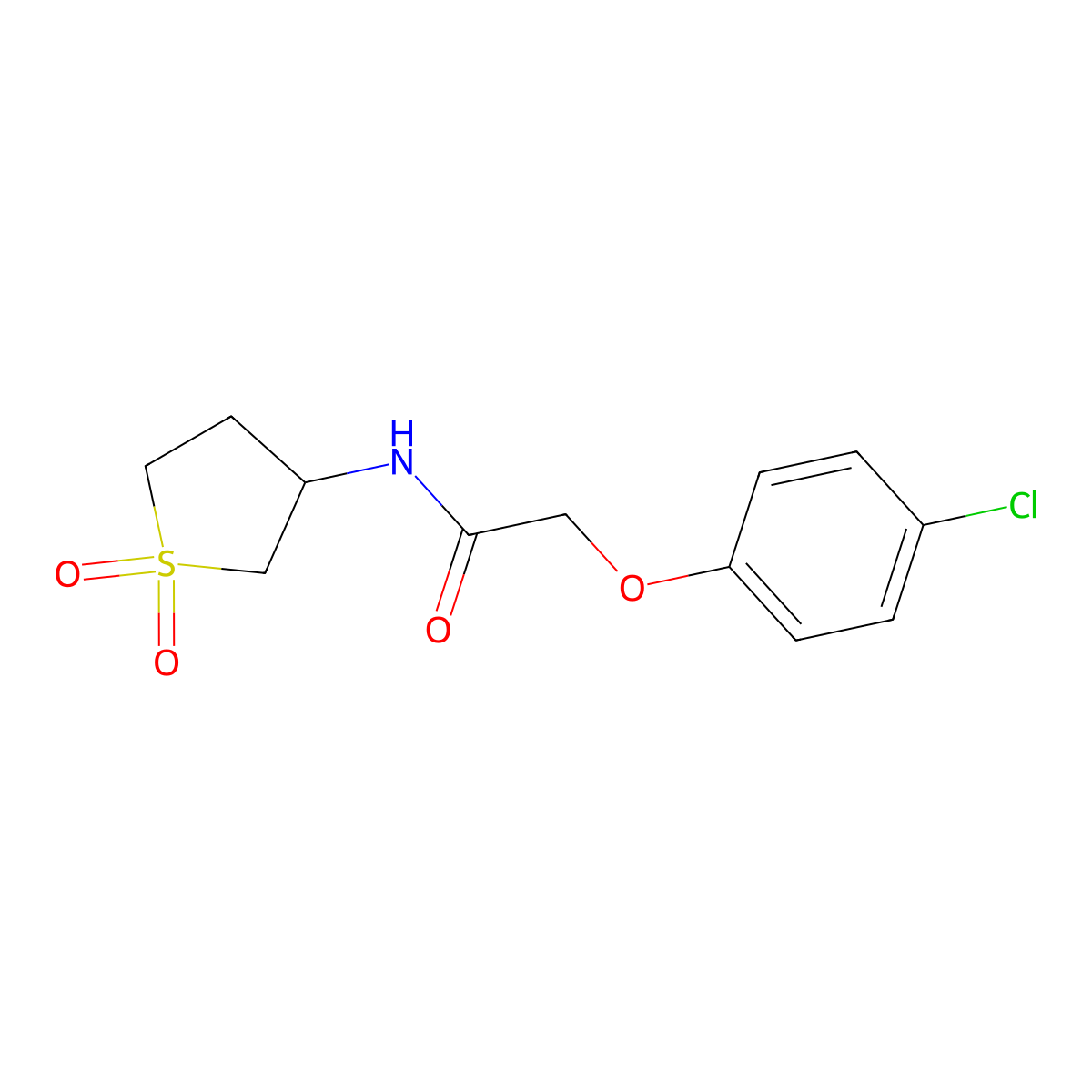 2-(4-chlorophenoxy)-N-(1,1-dioxidotetrahydrothiophen-3-yl)acetamide molecular structure, CAS 324072-74-4