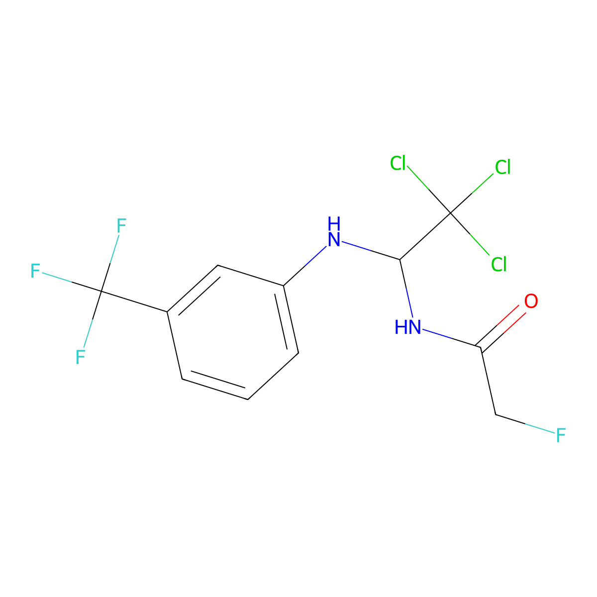 2-fluoro-N-{2,2,2-trichloro-1-[3-(trifluoromethyl)anilino]ethyl}acetamide molecular structure, CAS 324072-86-8