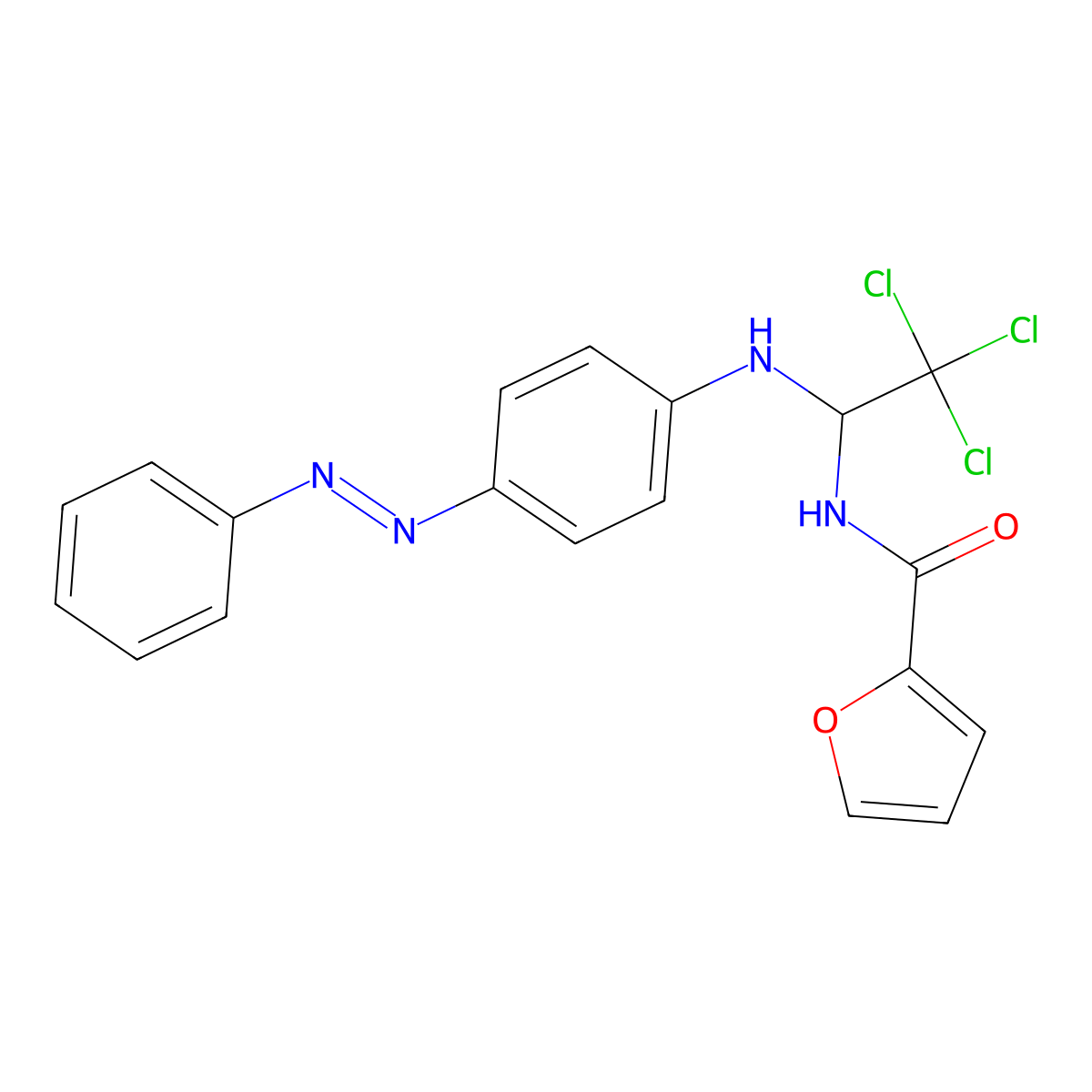 N-[2,2,2-trichloro-1-({4-[(E)-phenyldiazenyl]phenyl}amino)ethyl]furan-2-carboxamide molecular structure, CAS 324072-99-3