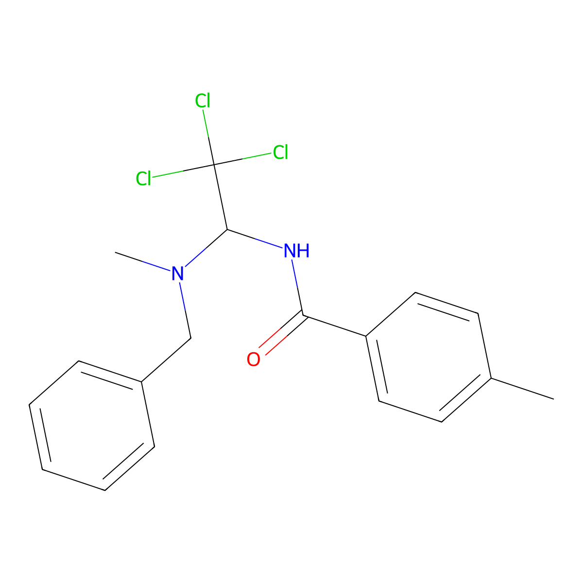 N-{1-[benzyl(methyl)amino]-2,2,2-trichloroethyl}-4-methylbenzamide molecular structure, CAS 324073-06-5
