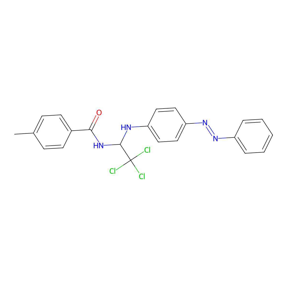 4-Methyl-N-(2,2,2-trichloro-1-(4-phenylazo-phenylamino)-ethyl)-benzamide molecular structure, CAS 324073-10-1
