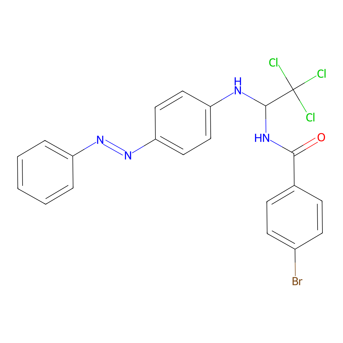 4-bromo-N-(2,2,2-trichloro-1-{4-[(E)-phenyldiazenyl]anilino}ethyl)benzamide molecular structure, CAS 324073-34-9