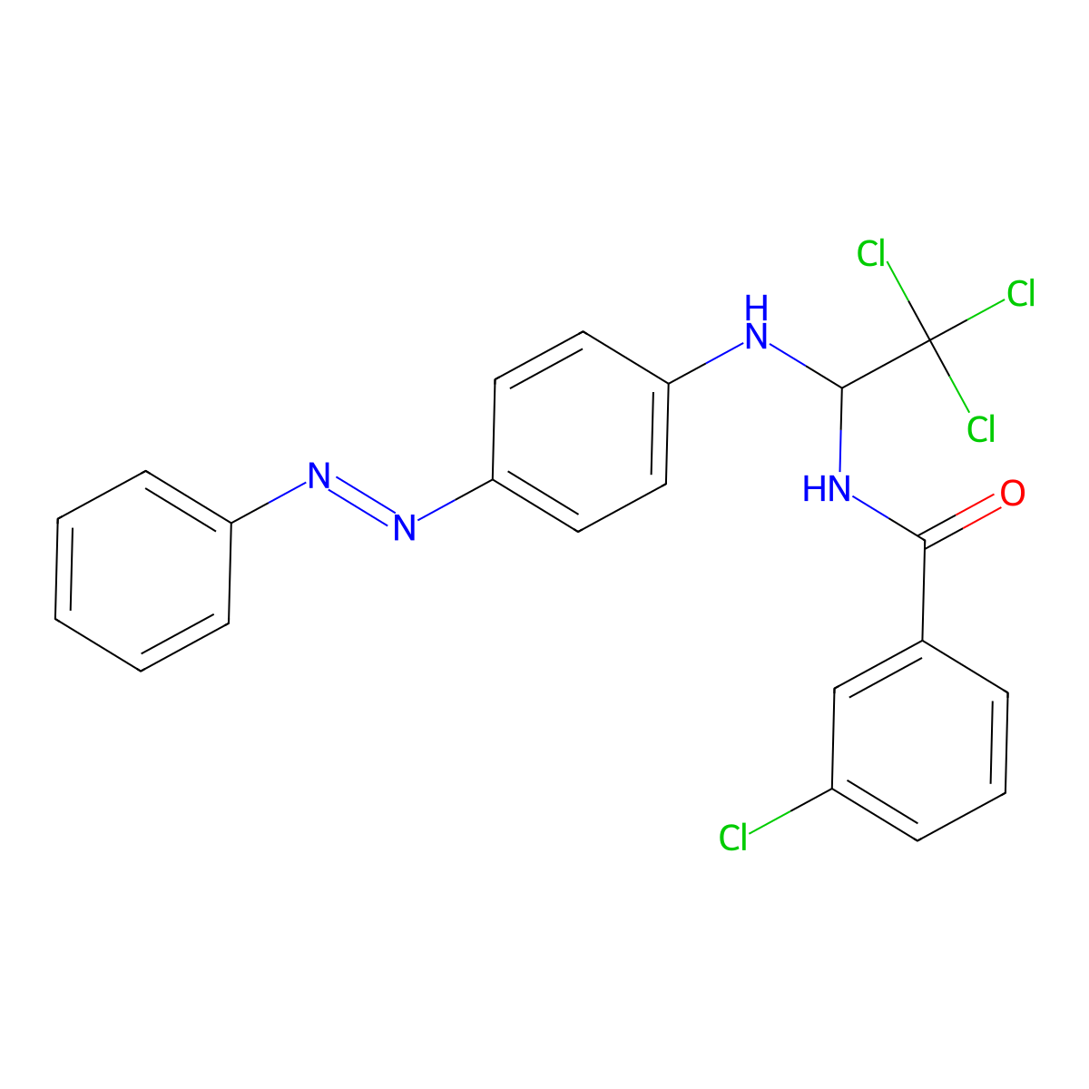 3-Chloro-N-(2,2,2-trichloro-1-(4-phenylazo-phenylamino)-ethyl)-benzamide molecular structure, CAS 324073-72-5