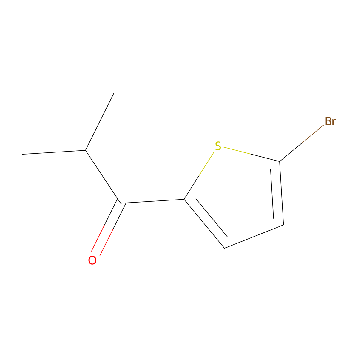 1-(5-Bromothiophen-2-yl)-2-methylpropan-1-one molecular structure, CAS 32412-45-6
