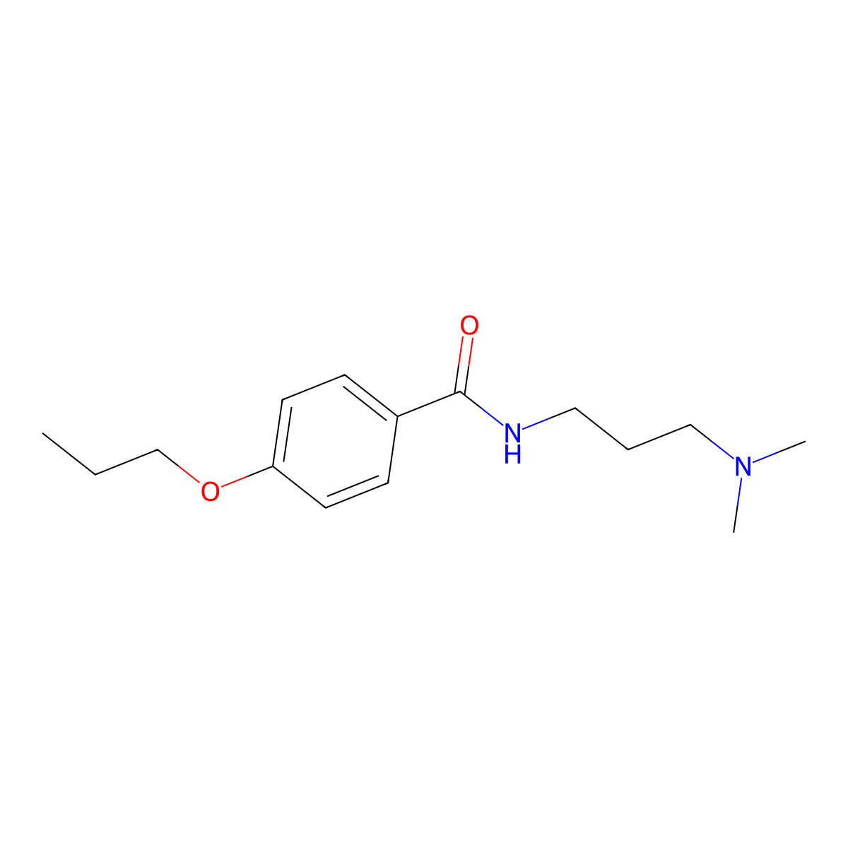 Benzamide, N-(3-dimethylaminopropyl)-p-propoxy- molecular structure, CAS 32417-63-3