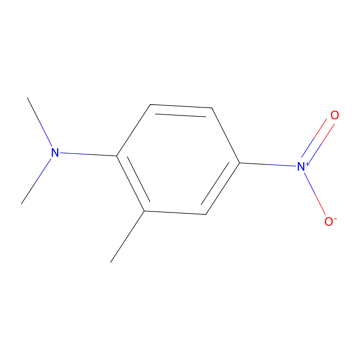 Benzenamine, N,N,2-trimethyl-4-nitro- molecular structure, CAS 32417-74-6