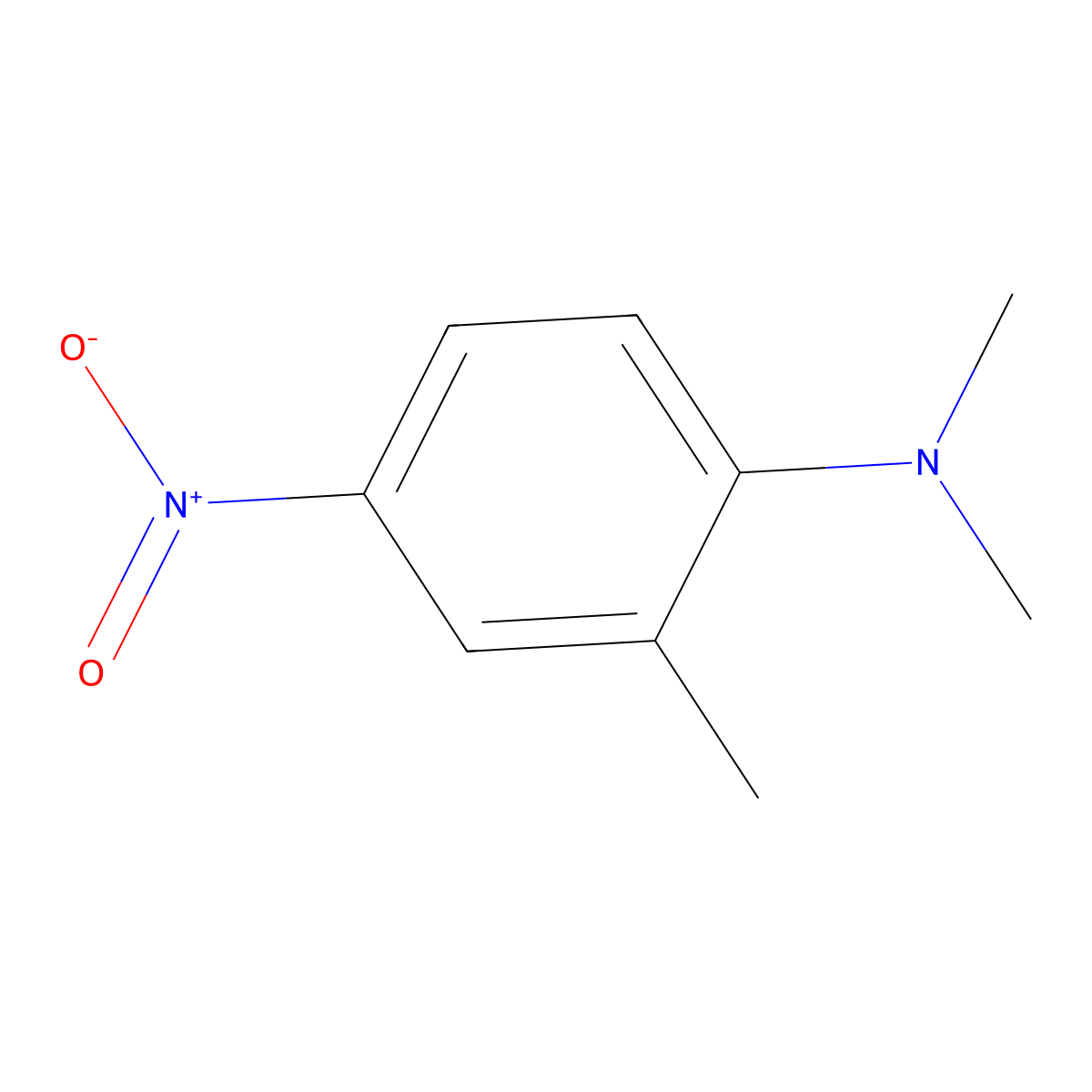 Benzenamine, N,N,2-trimethyl-4-nitro- molecular structure, CAS 32417-74-6