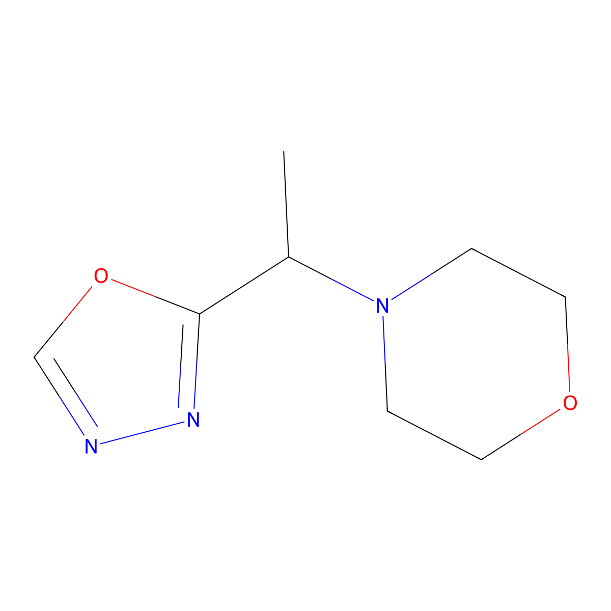 4-(1-(1,3,4-Oxadiazol-2-yl)ethyl)morpholine molecular structure, CAS 32418-56-7
