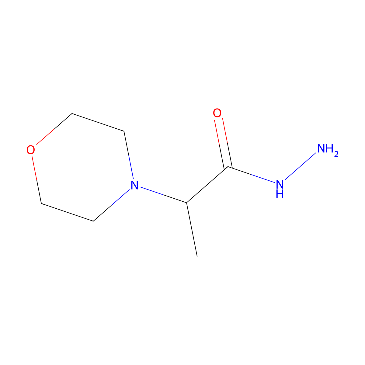 2-Morpholin-4-ylpropanohydrazide molecular structure, CAS 32418-66-9