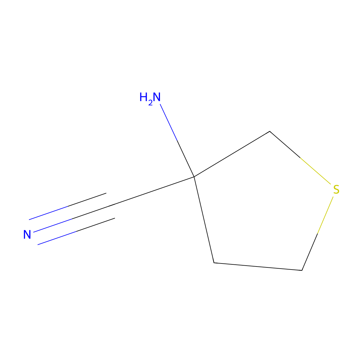3-Aminothiolane-3-carbonitrile molecular structure, CAS 32418-98-7