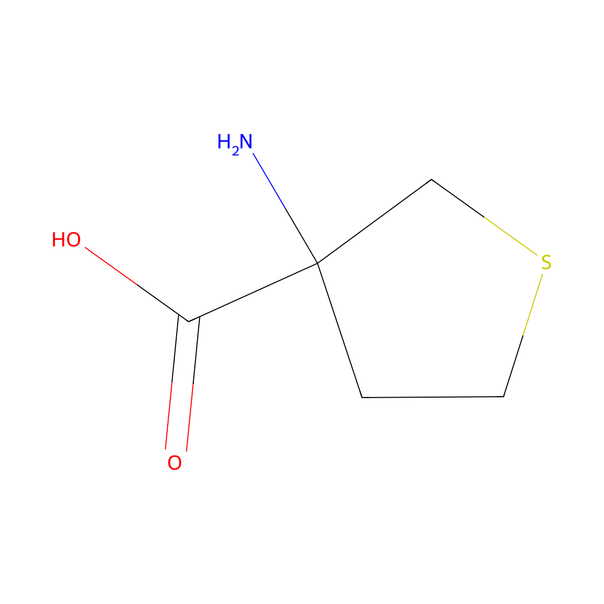 3-Aminotetrahydro-3-thiophenecarboxylic acid molecular structure, CAS 32418-99-8