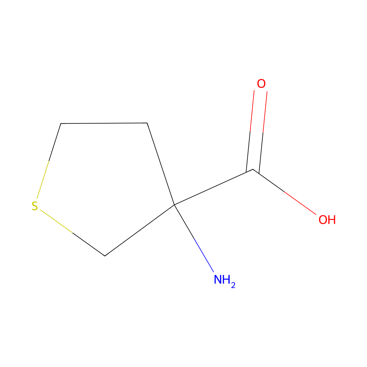 3-Aminotetrahydro-3-thiophenecarboxylic acid molecular structure, CAS 32418-99-8