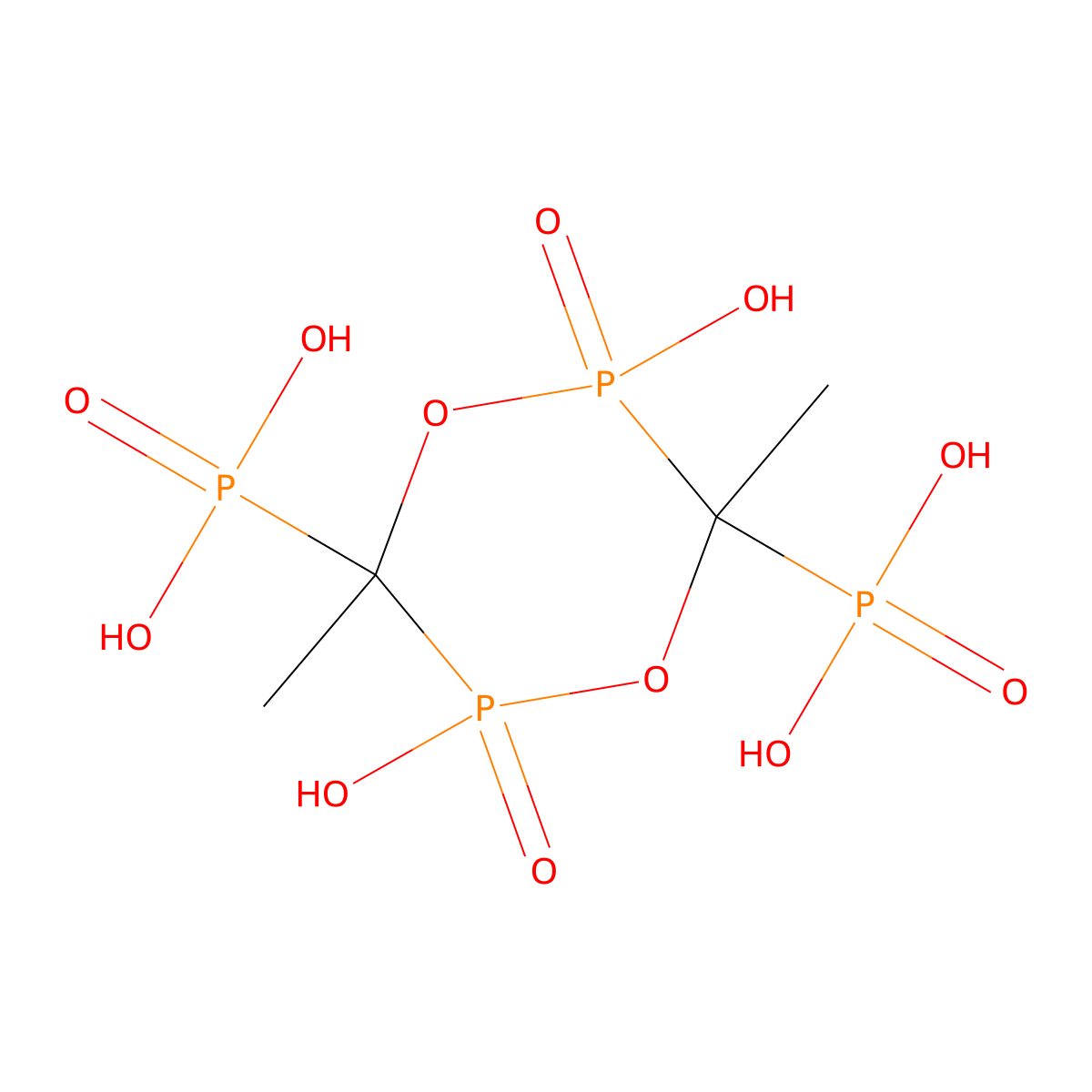 (2,5-Dihydroxy-3,6-dimethyl-1,4,2,5-dioxadiphosphorinane-3,6-diyl)bisphosphonic acid P,P'-dioxide molecular structure, CAS 32421-74-2