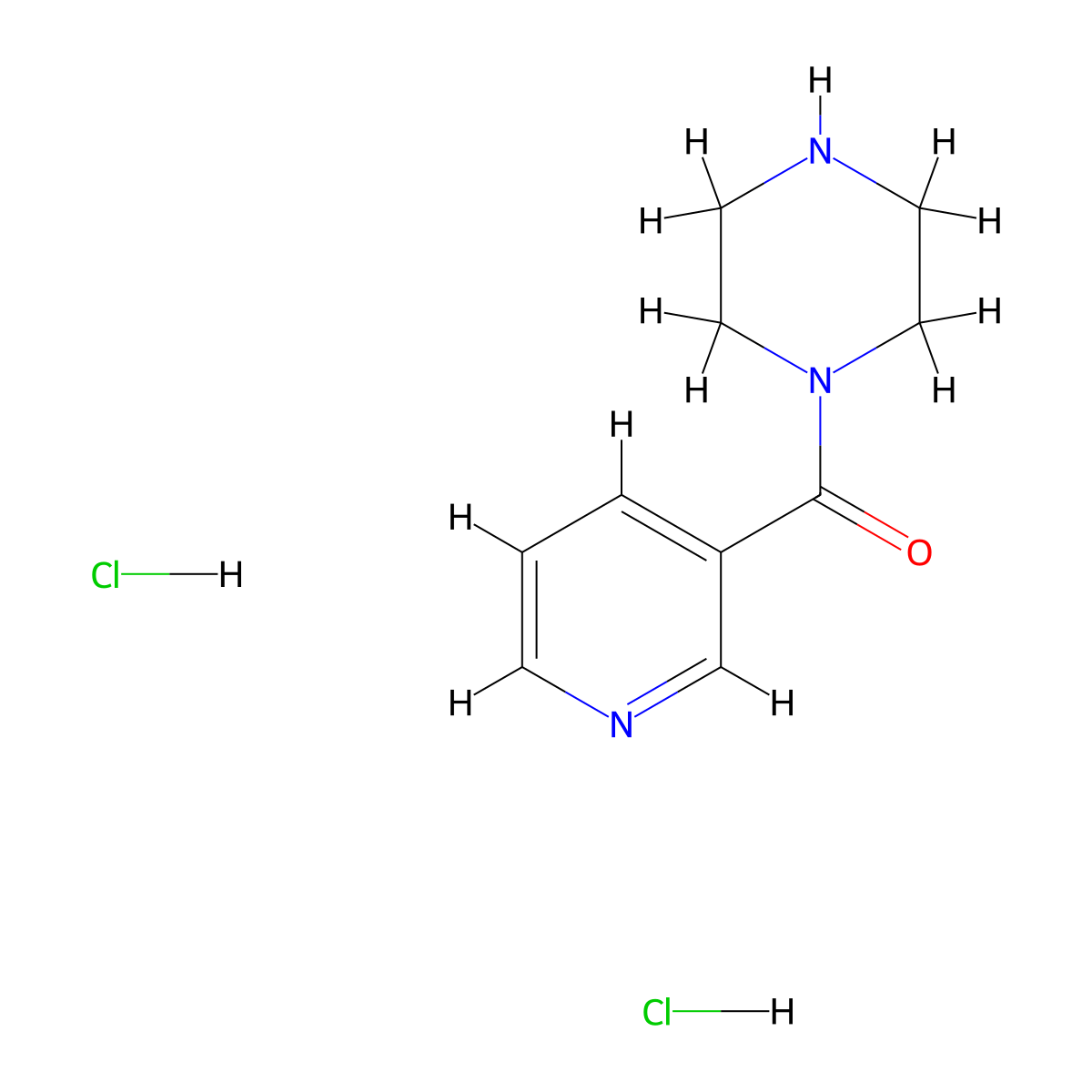 1-(Pyridine-3-carbonyl)piperazine dihydrochloride molecular structure, CAS 32422-95-0