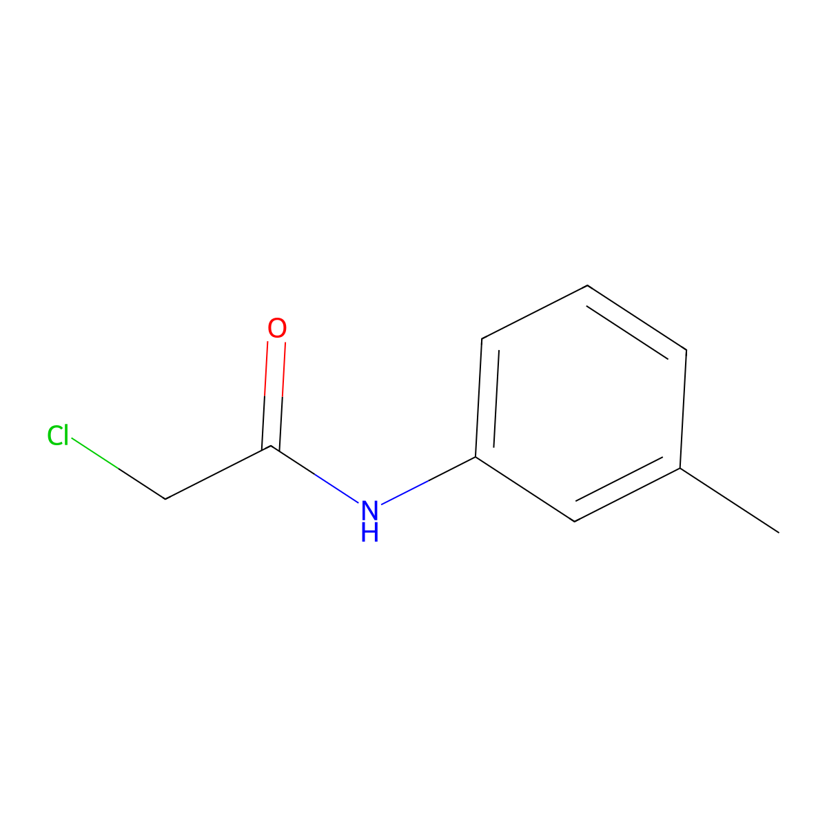 2-chloro-N-(3-methylphenyl)acetamide molecular structure, CAS 32428-61-8