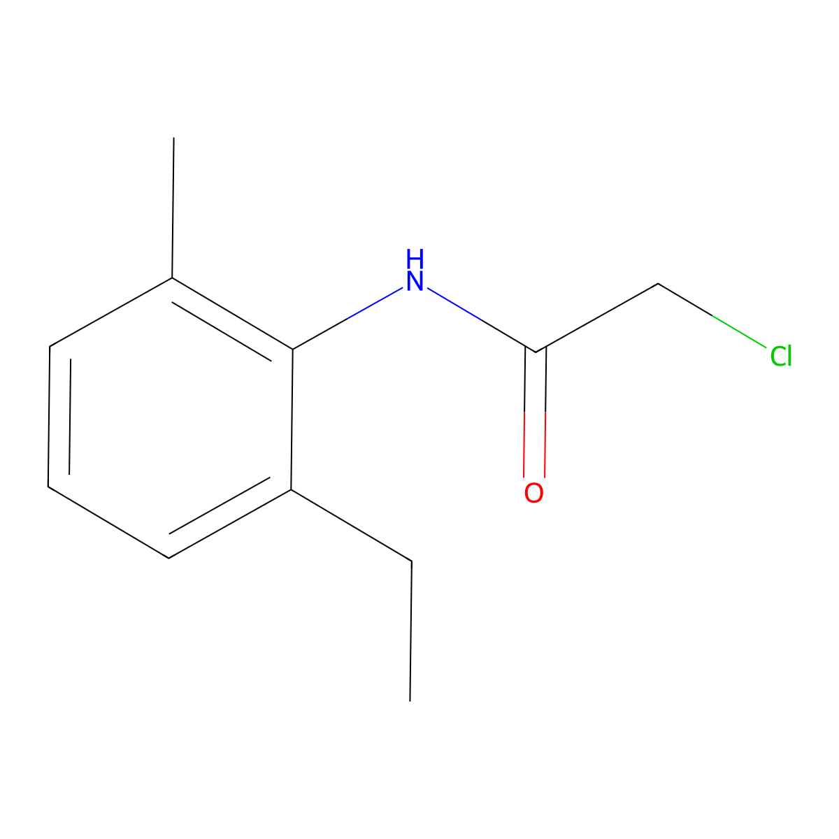 2-Chloro-N-(2-ethyl-6-methylphenyl)acetamide molecular structure, CAS 32428-71-0