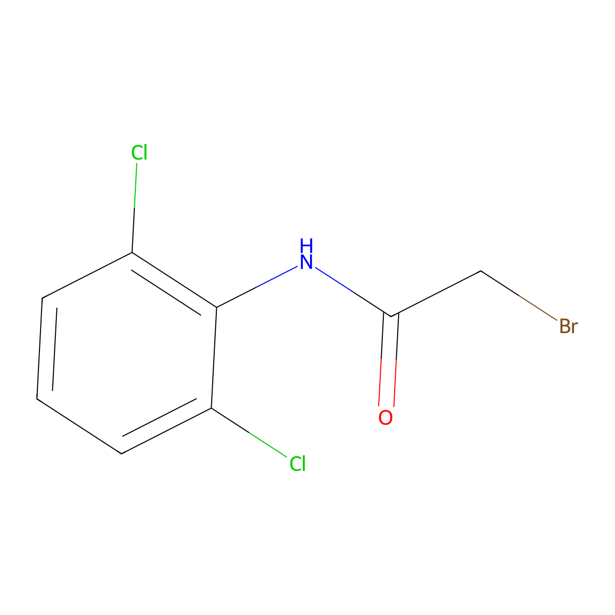 2-bromo-N-(2,6-dichlorophenyl)acetamide molecular structure, CAS 32428-75-4