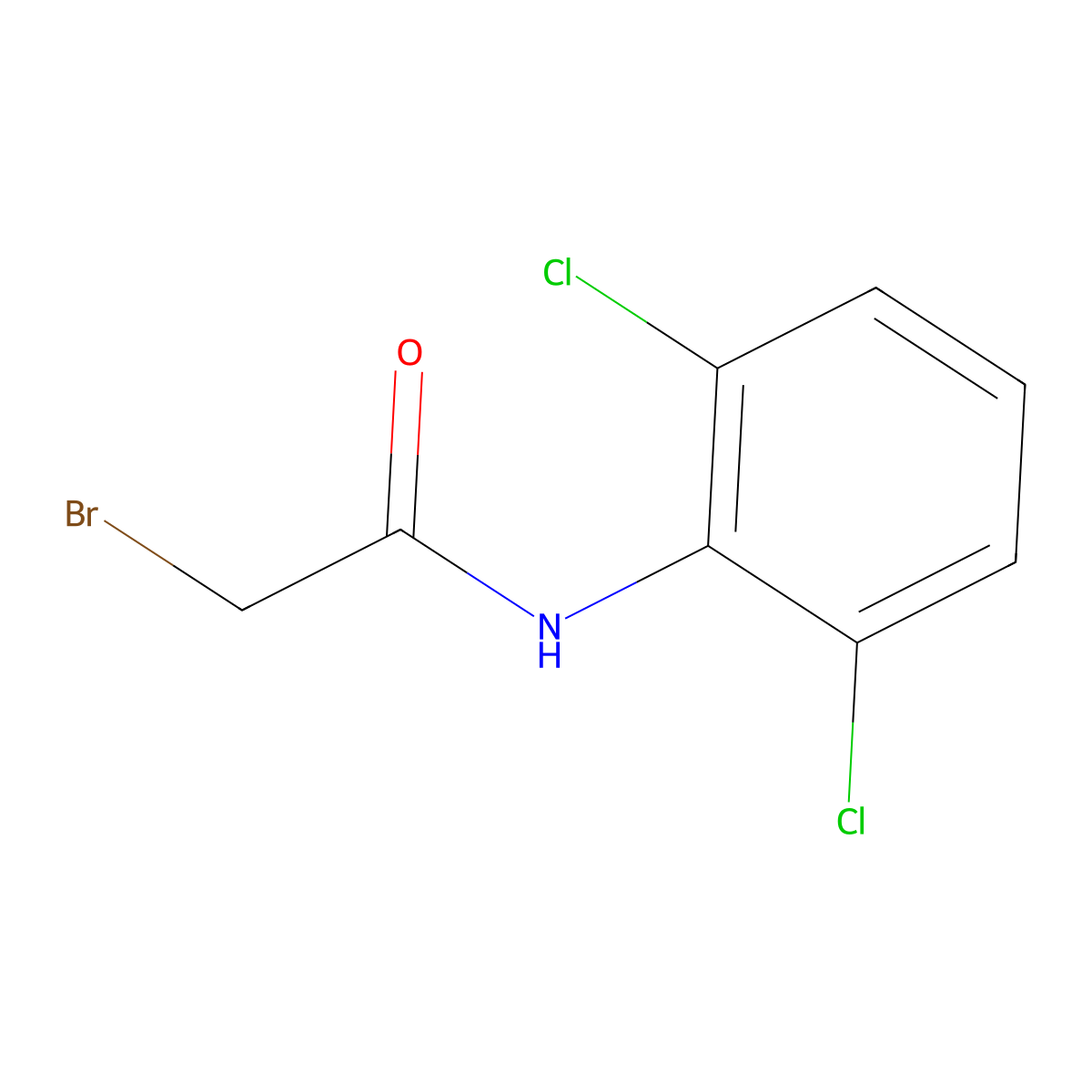 2-bromo-N-(2,6-dichlorophenyl)acetamide molecular structure, CAS 32428-75-4