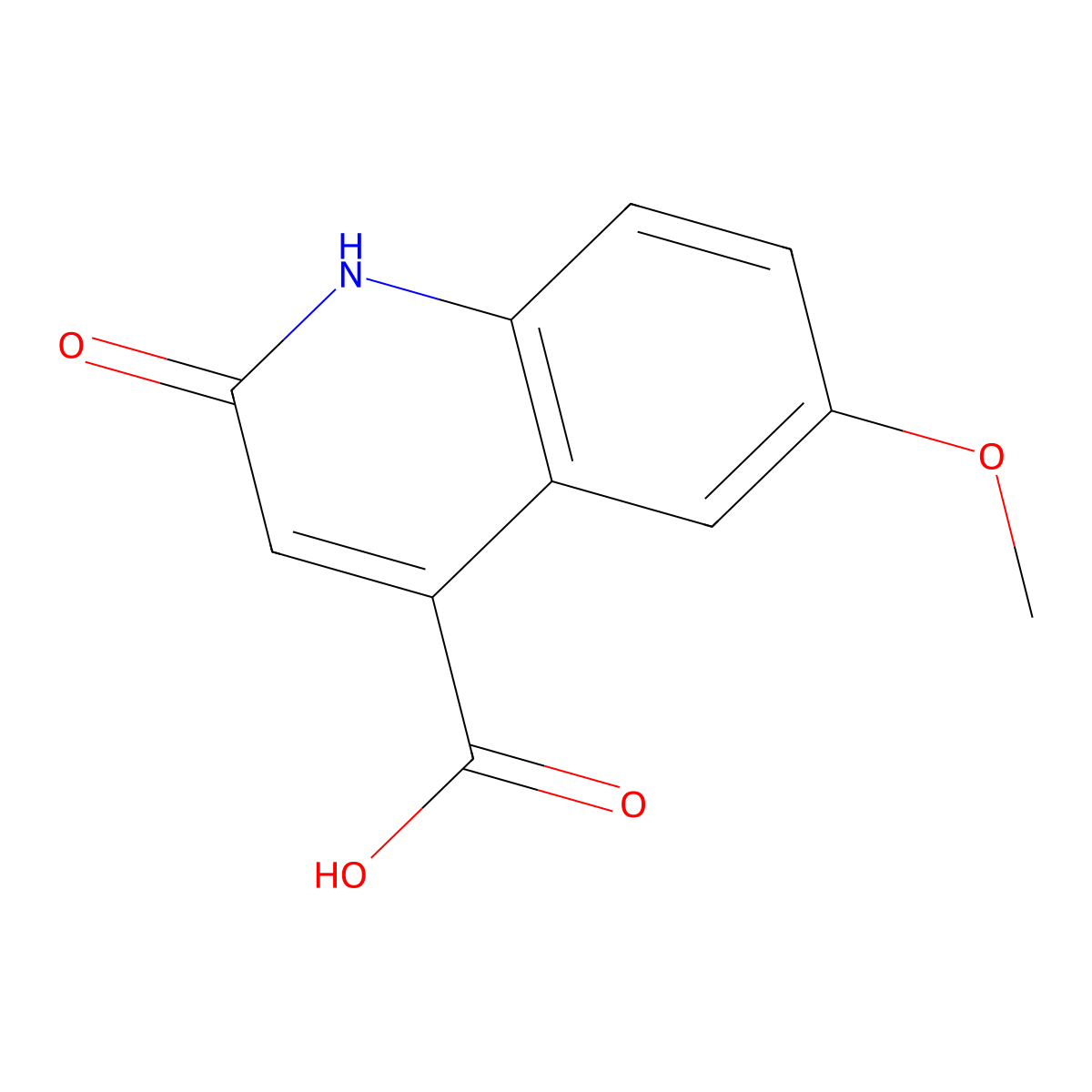 2-Hydroxy-6-methoxy-quinoline-4-carboxylic acid molecular structure, CAS 32431-29-1