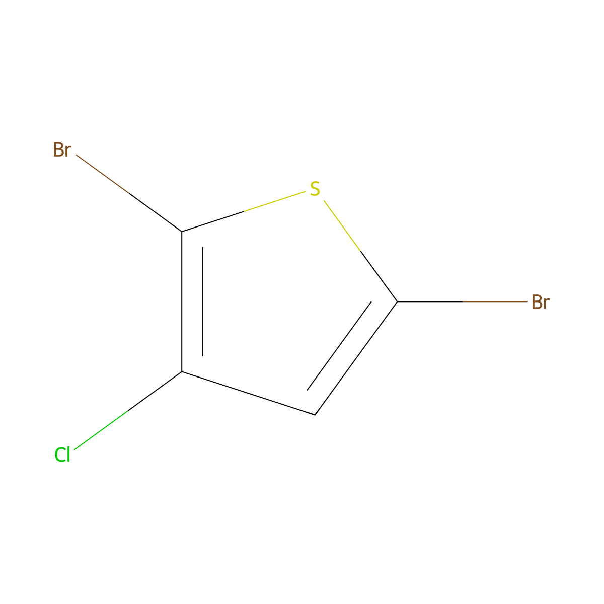 2,5-Dibromo-3-chlorothiophene molecular structure, CAS 32431-91-7