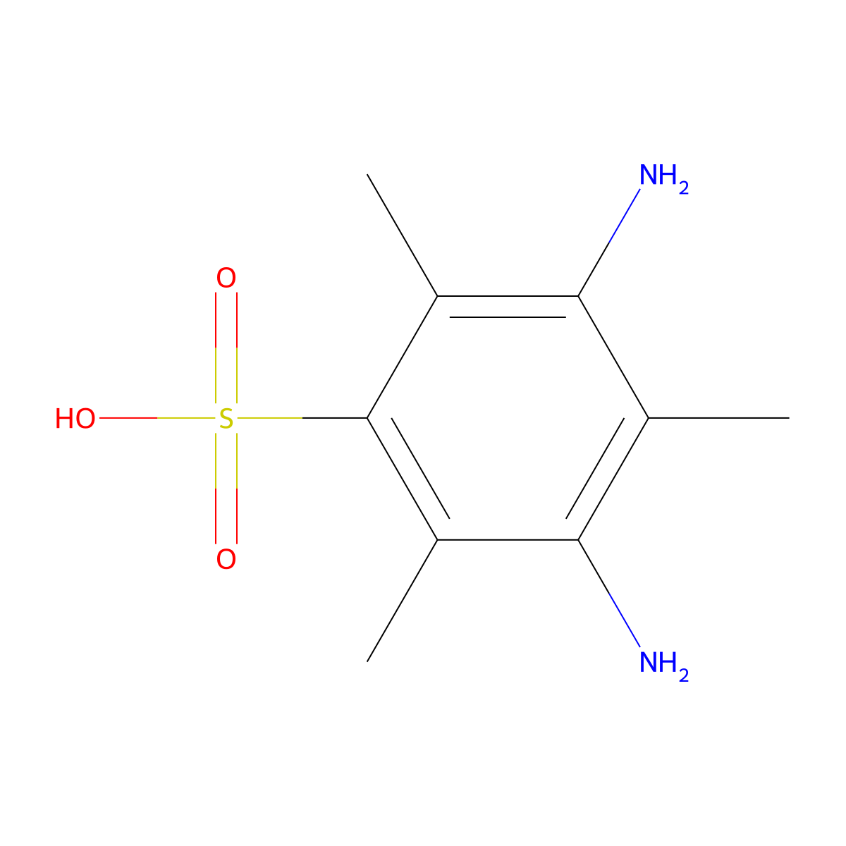 Benzenesulfonic acid, 3,5-diamino-2,4,6-trimethyl- molecular structure, CAS 32432-55-6