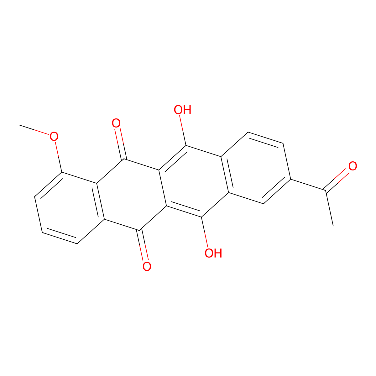 Dianhydrodaunomycinone molecular structure, CAS 32434-04-1