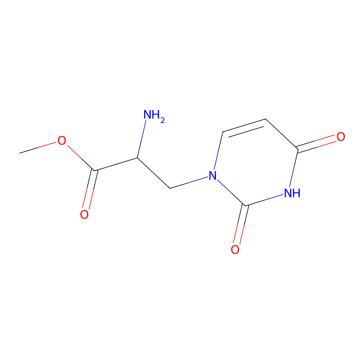 Methyl 2-amino-3-(2,4-dioxo-1,2,3,4-tetrahydropyrimidin-1-yl)propanoate molecular structure, CAS 32435-11-3