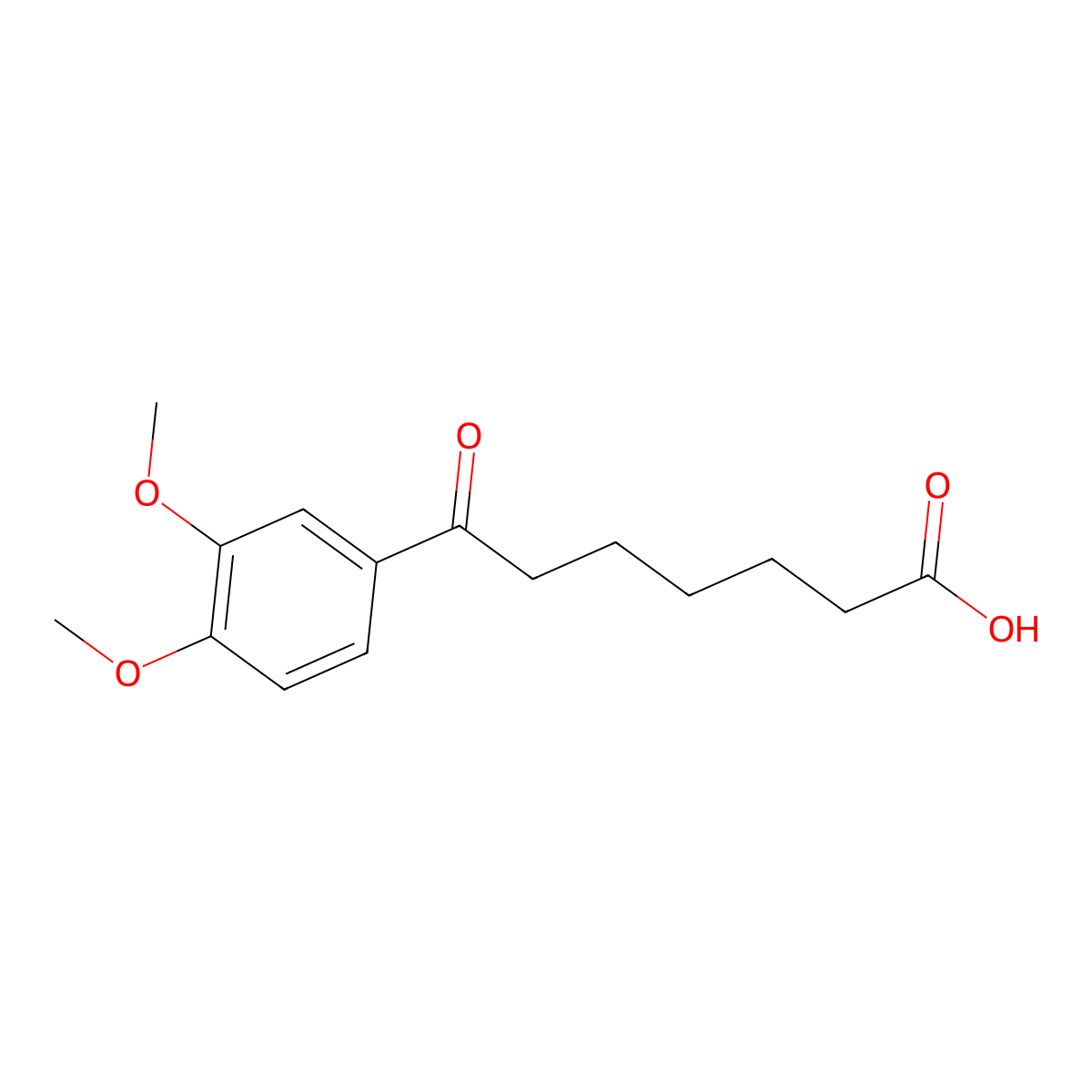 7-(3,4-Dimethoxyphenyl)-7-oxoheptanoic acid molecular structure, CAS 32435-16-8