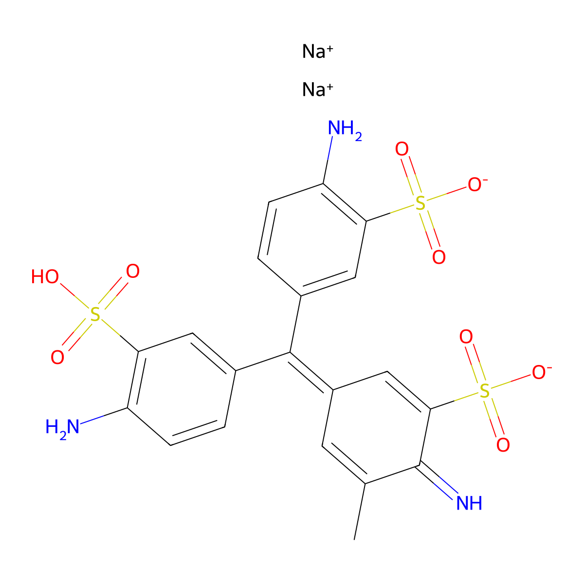 Acid fuchsine molecular structure, CAS 3244-88-0