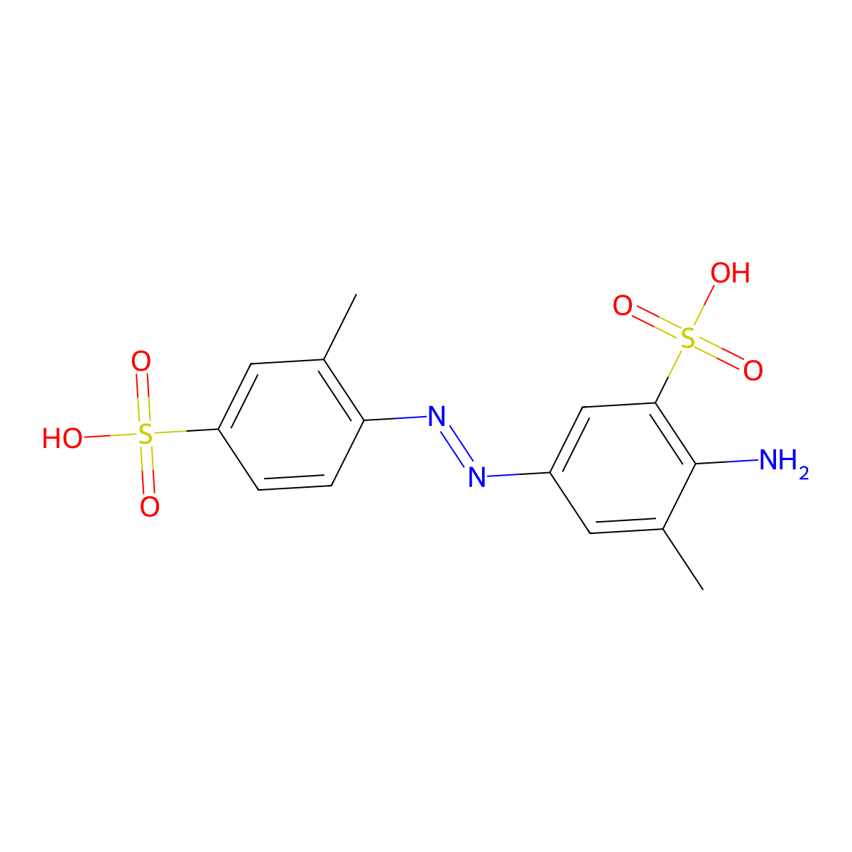 2',3-Dimethyl-4-amino-4',5-disulfoazobenzene molecular structure, CAS 3244-97-1