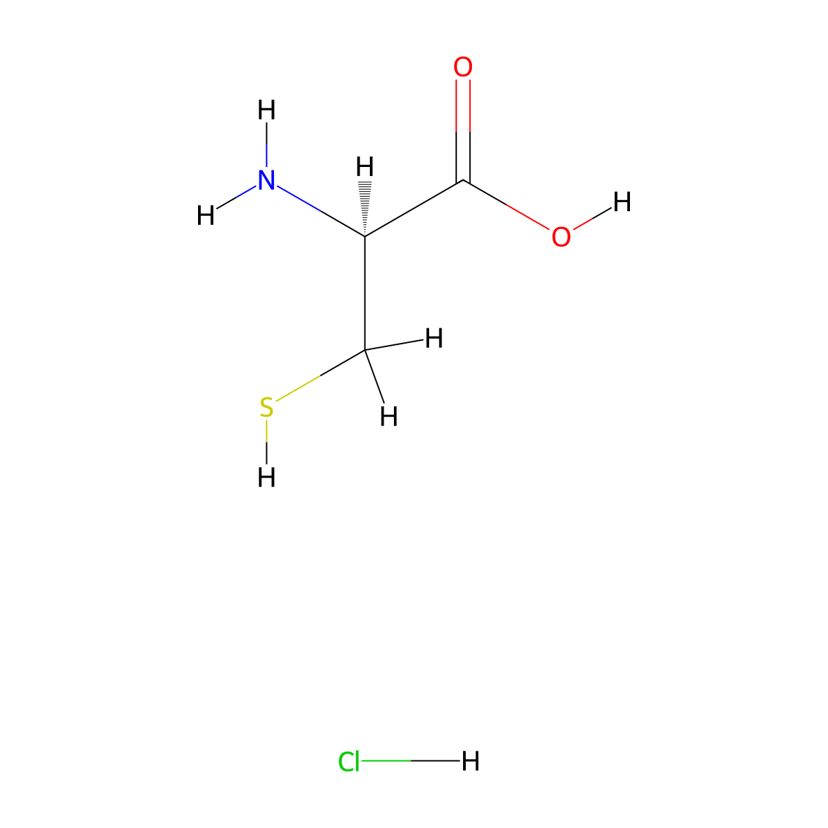 D-Cysteine hydrochloride molecular structure, CAS 32443-99-5