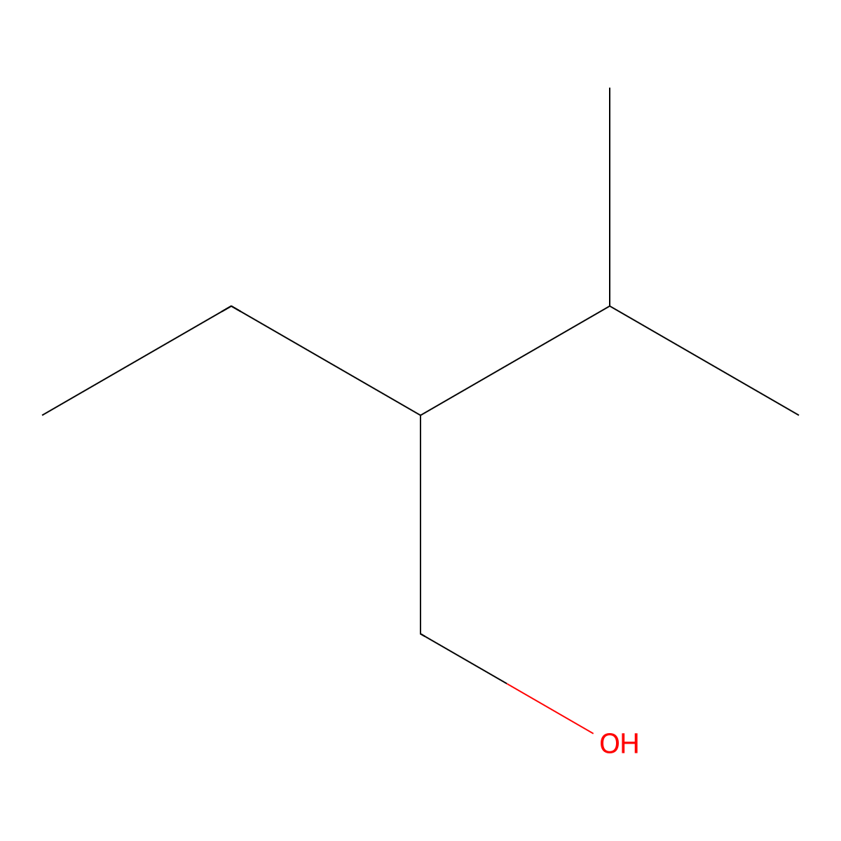 3-Methyl-2-ethyl-1-butanol molecular structure, CAS 32444-34-1