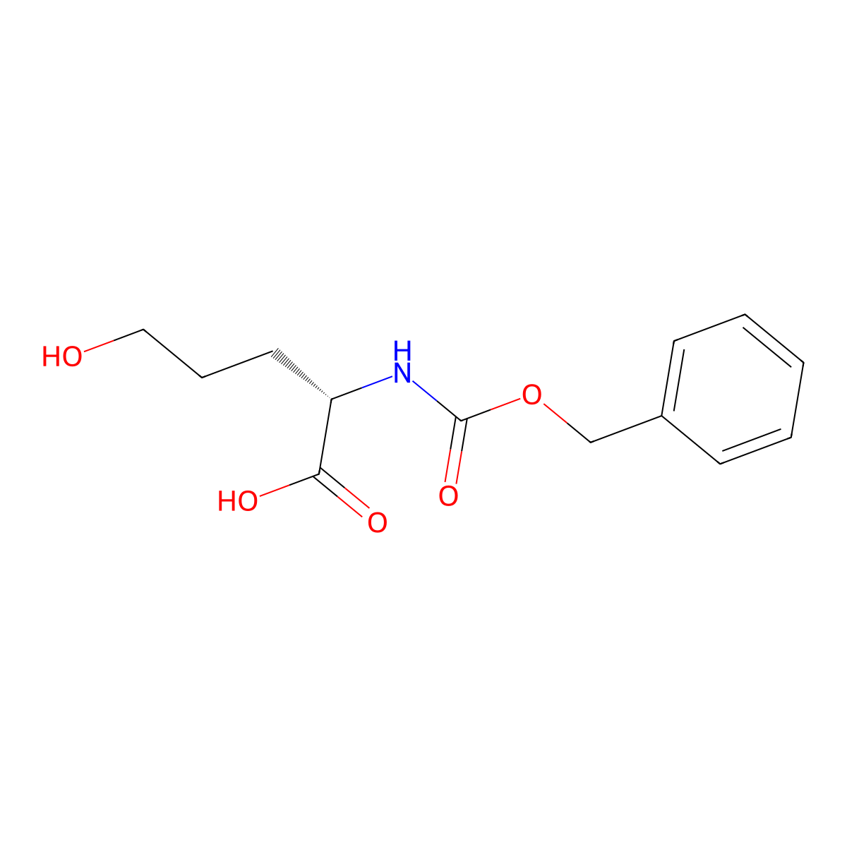 N-Cbz-5-hydroxy-L-norvaline molecular structure, CAS 32447-19-1