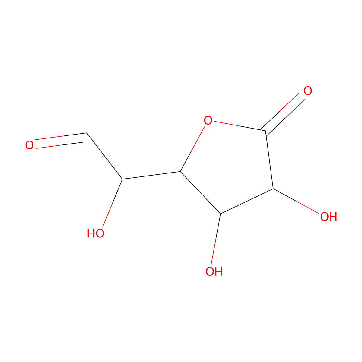 Glucuronolactone molecular structure, CAS 32449-92-6