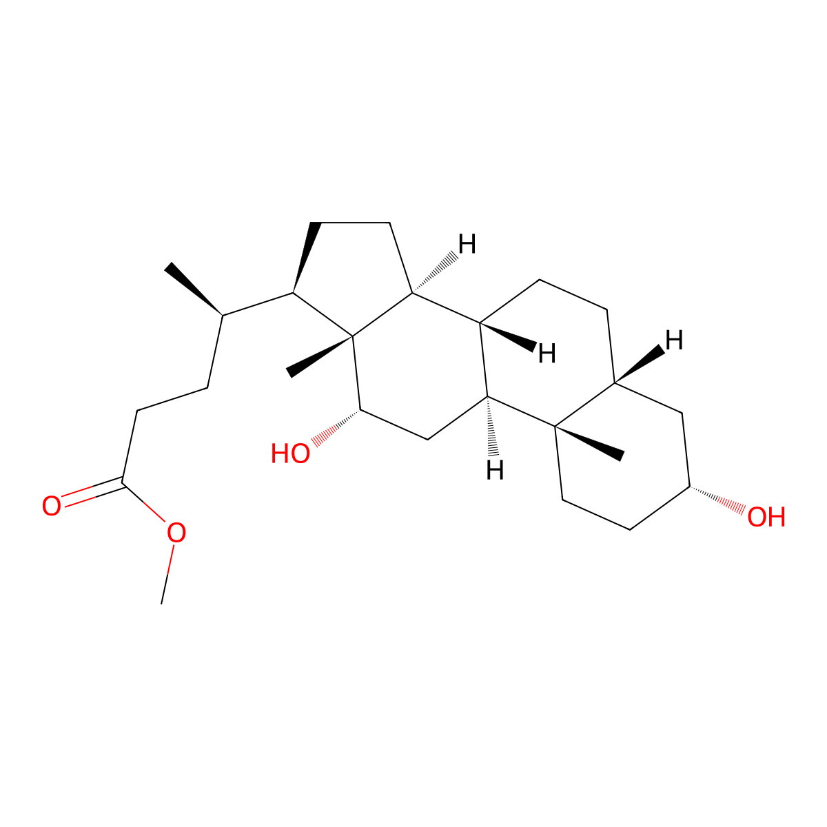 Methyl deoxycholate molecular structure, CAS 3245-38-3