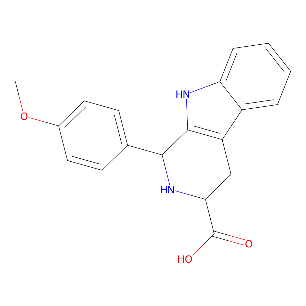 1-(4-Methoxyphenyl)-1,2,3,4-tetrahydro-beta-carboline-3alpha-carboxylic acid molecular structure, CAS 324518-45-8