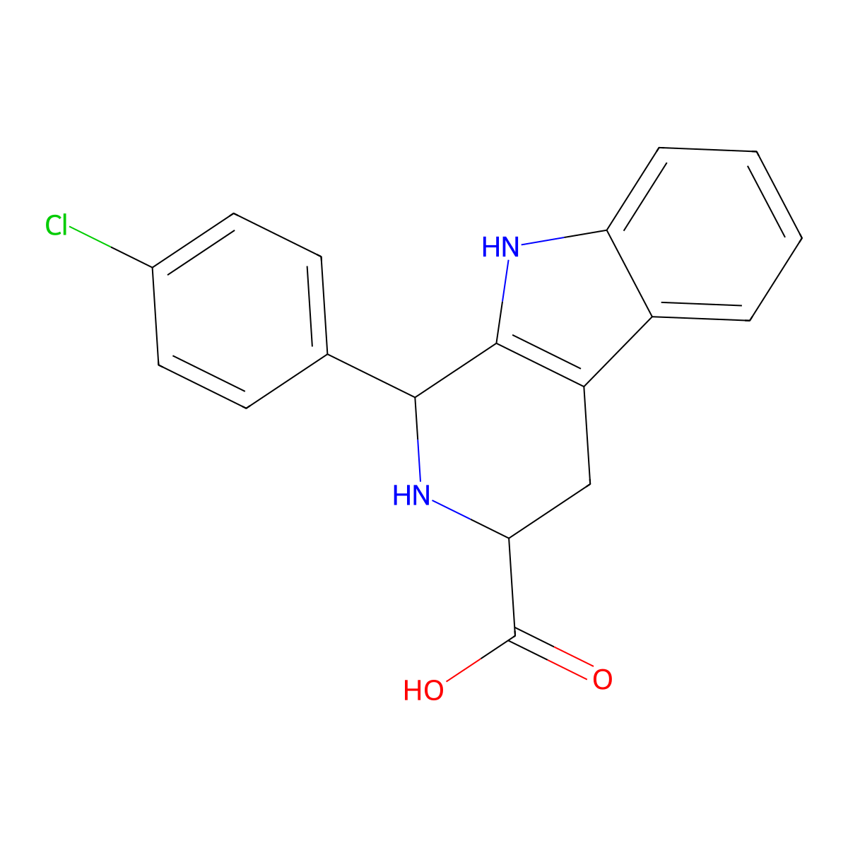 (3S)-1-(4-Chlorophenyl)-1H,2H,3H,4H,9H-pyrido[3,4-B]indole-3-carboxylic acid molecular structure, CAS 324518-46-9