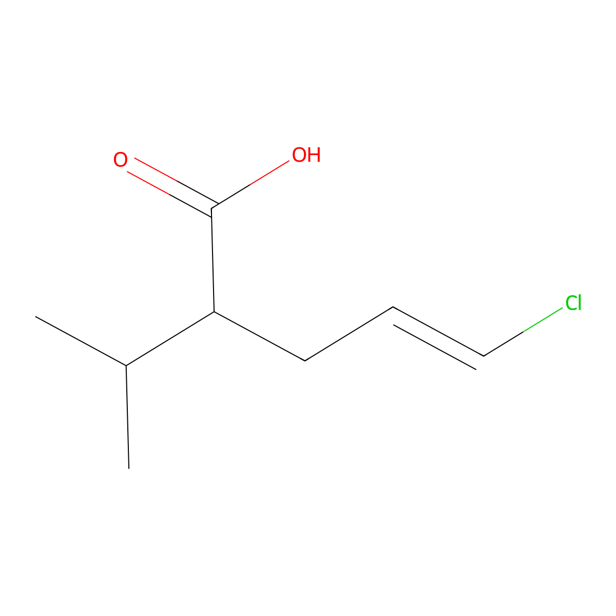 (2S,4E)-5-Chloro-2-(propan-2-yl)pent-4-enoic acid molecular structure, CAS 324519-66-6