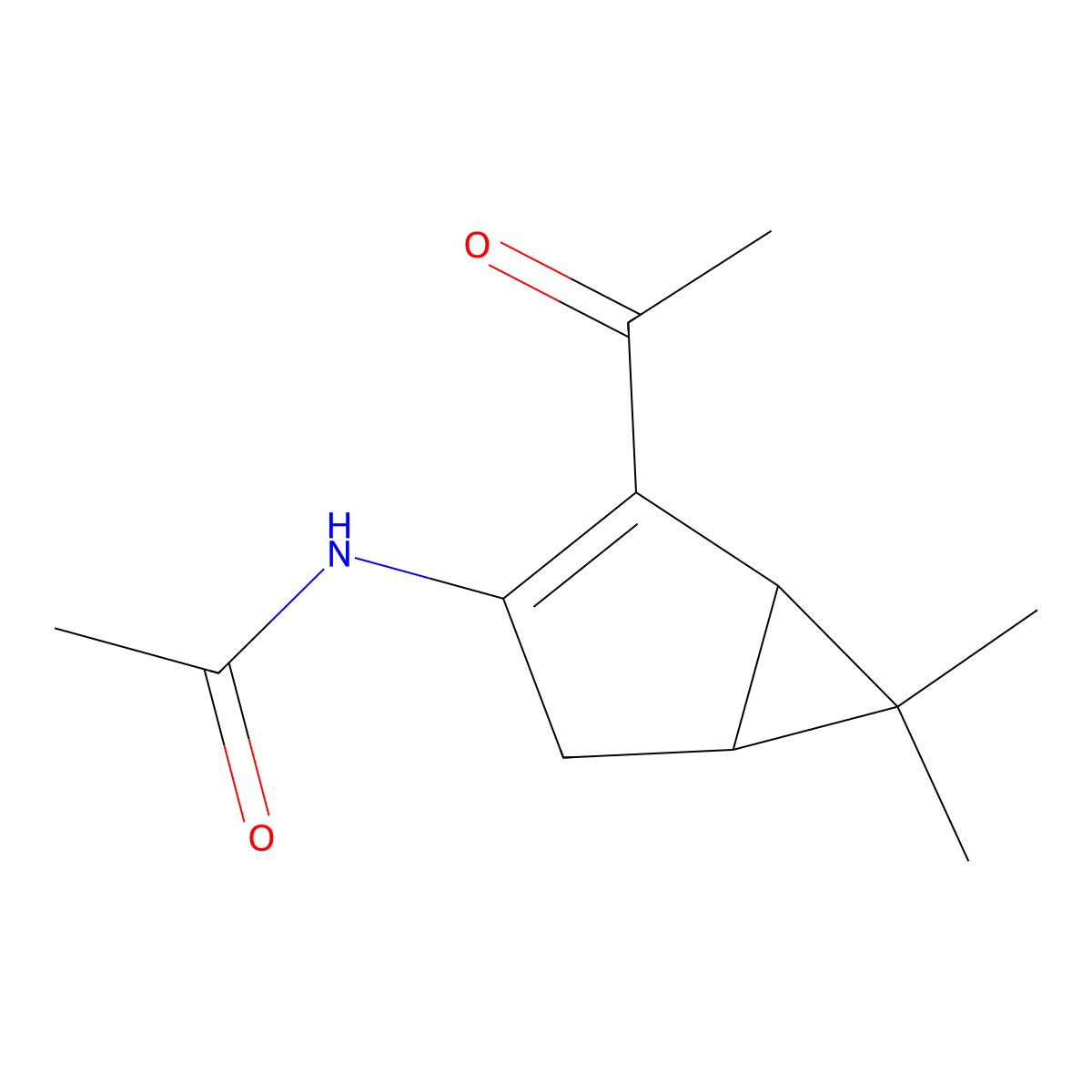 N-(2-acetyl-6,6-dimethyl-3-bicyclo[3.1.0]hex-2-enyl)acetamide molecular structure, CAS 324525-61-3