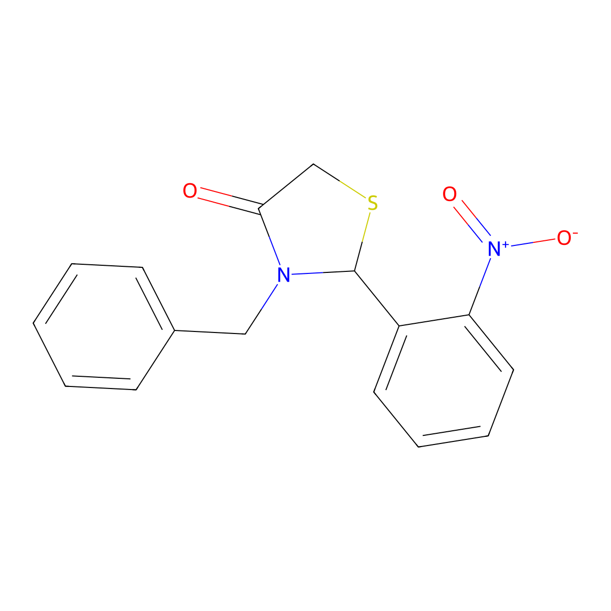 3-Benzyl-2-(2-nitrophenyl)-1,3-thiazolidin-4-one molecular structure, CAS 324526-14-9