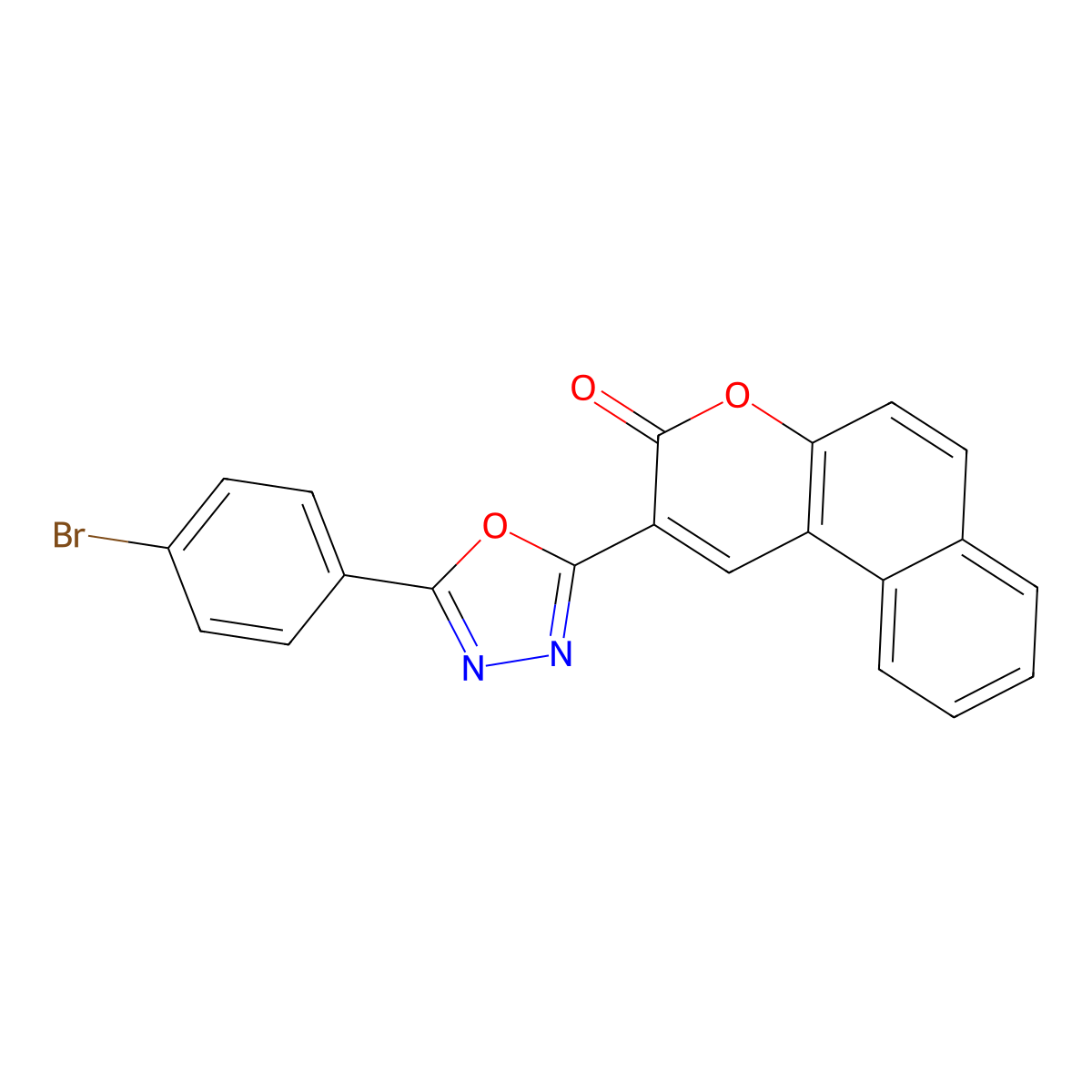 2-[5-(4-bromophenyl)-1,3,4-oxadiazol-2-yl]-3H-benzo[f]chromen-3-one molecular structure, CAS 324526-36-5