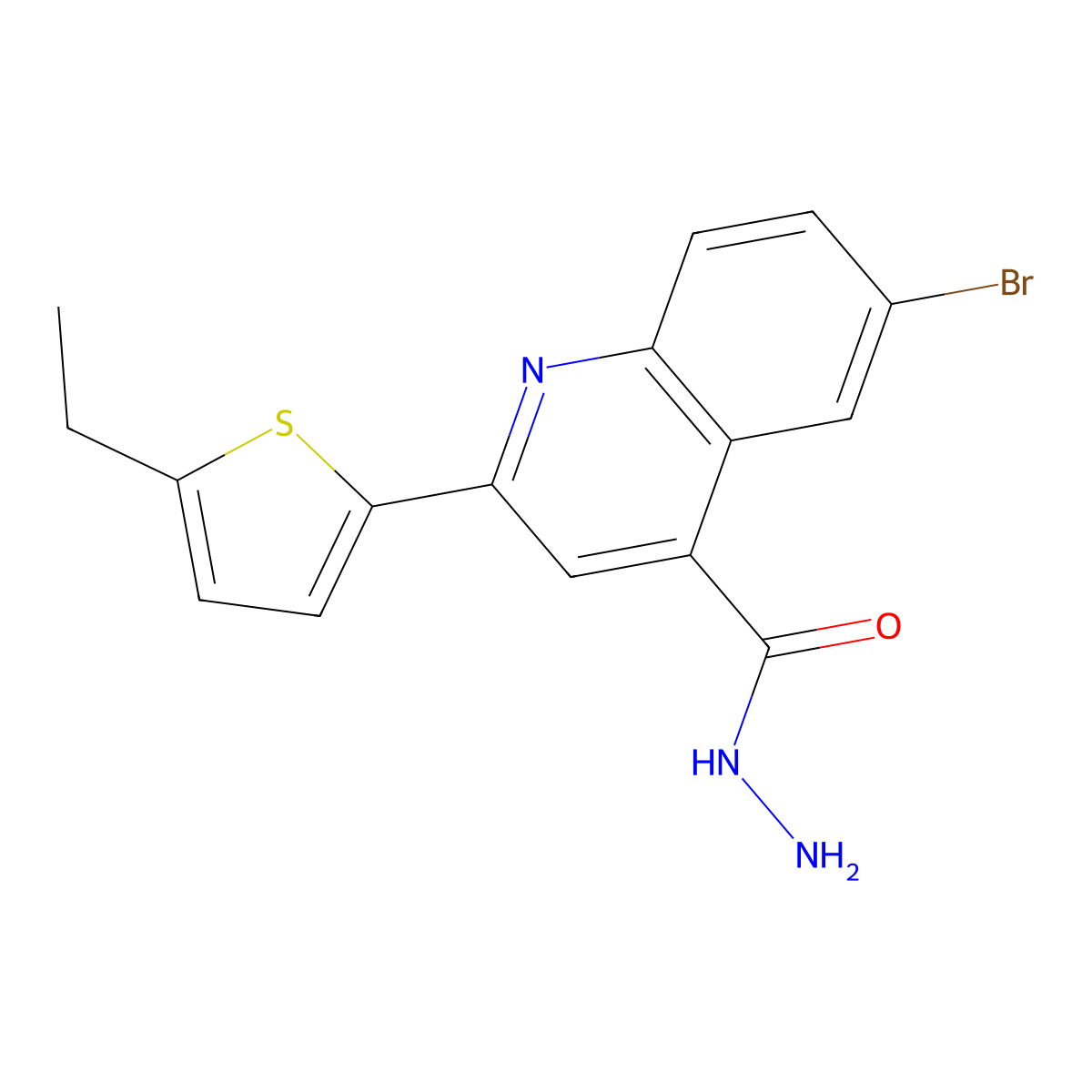 6-Bromo-2-(5-ethylthiophen-2-yl)quinoline-4-carbohydrazide molecular structure, CAS 324527-02-8