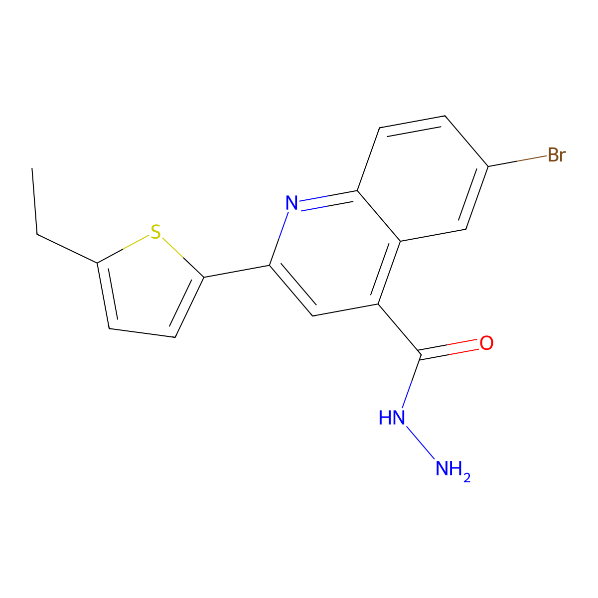 6-Bromo-2-(5-ethylthiophen-2-yl)quinoline-4-carbohydrazide molecular structure, CAS 324527-02-8